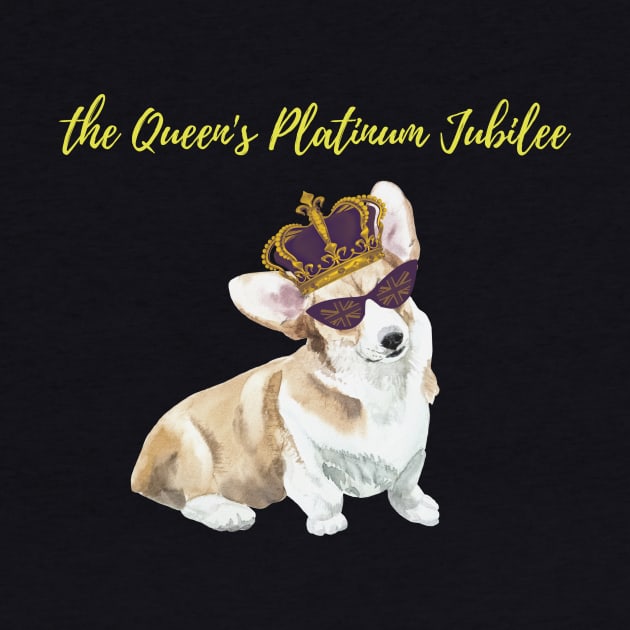 THE QUEEN'S PLATINUM JUBILEE -CORGI by Katebi Designs